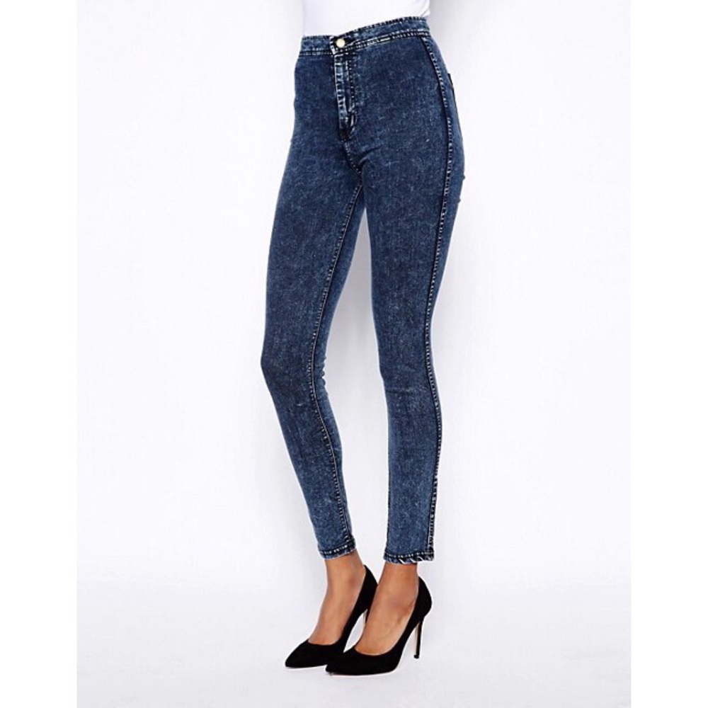 American Apparel High Waisted Acid Wash Jeggings